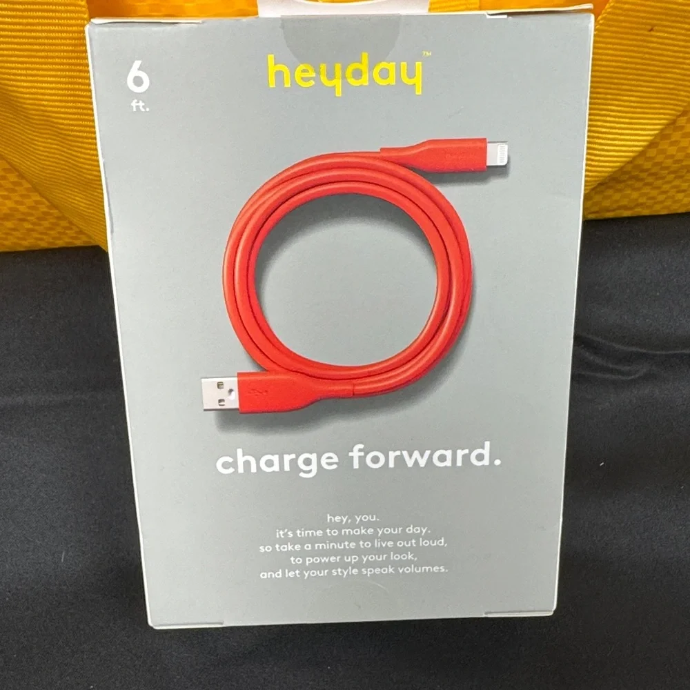 Heyday Red Lightning to USB-A Cable made for iPhone and iPad soft touch charging